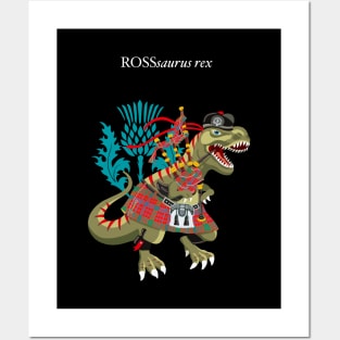 Clanosaurus Rex ROSSsaurus rex Ross Red Scotland Ireland Family Tartan Posters and Art